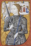 Illustration av den franska härföraren Jeanne d'Arc.