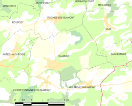 Mapa obce Blamont