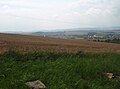 Pohled z Hostišové (v dáli Otrokovice a blíže obec Sazovice)