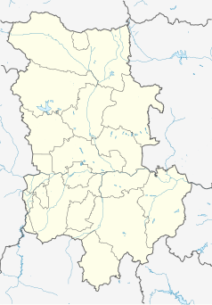 Mapa konturowa obwodu Płowdiw, blisko centrum na lewo znajduje się punkt z opisem „Meczet Dżumaja w Płowdiwie”
