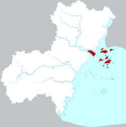 Location in Wenzhou