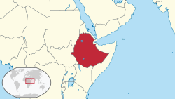 Geografisk plassering av Etiopia