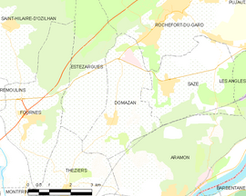 Mapa obce Domazan