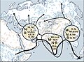 Image 65According to the Coastal hypothesis, modern humans spread from Africa along the northern rim of the Indian Ocean. (from Indian Ocean)