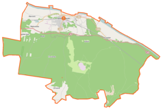 Mapa konturowa gminy Solec Kujawski, u góry znajduje się punkt z opisem „JuraPark Solec”
