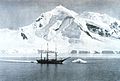 The BELGICA Antarctic exploration ship of Adrien de Gerlache, anchored at Mount William.