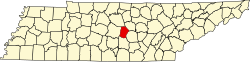 Karte von Cannon County innerhalb von Tennessee
