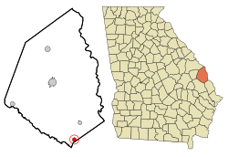 Location in Screven County and the state of Georgia