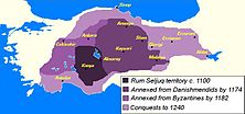 Expansion of the Sultanate in c.1100-1240.