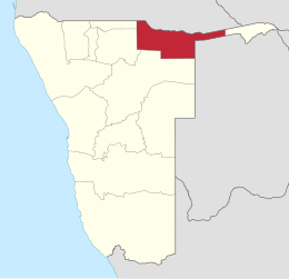 Regione di Kavango – Localizzazione
