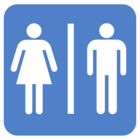 Restroom sign with stick figures