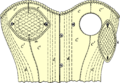 Bustier von 1878, das zum Stillen geöffnet werden konnte