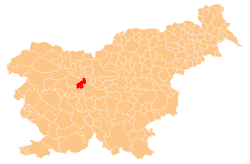 Localização do município de Medvode na Eslovênia