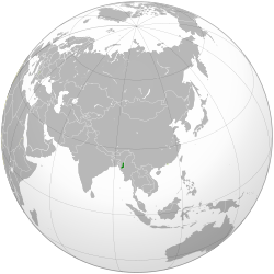 Location of Chinland (dark green)