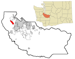 Location of Fox Island, Washington