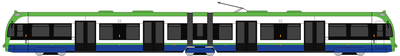 Diagrama de un tranvía Tramlink Flexity Swift