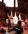 In 2007, the U2 tribute act "Under a Blood Red Sky" reenacted U2's Red Rocks show