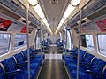 The interior of a refurbished Jubilee line 96 Tube Stock DM vehicle