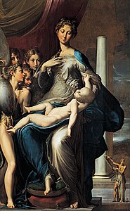 Parmigianino Madona de longa kolo, 216 x 132 cm.