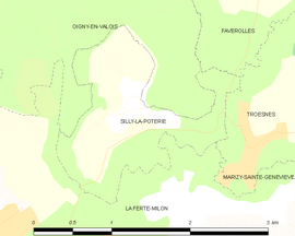 Mapa obce Silly-la-Poterie