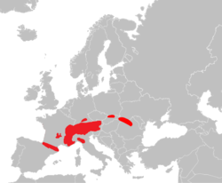 Área de distribución de Marmota marmota