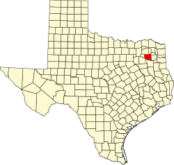 Wood County na mapě Texasu