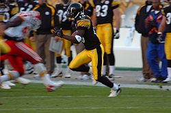 Santonio Holmes a Pittsburgh Steelers színeiben a 2006-os NFL döntő alatt