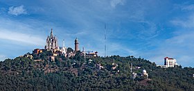 Vue du Tibidabo depuis le Palais national.