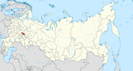 Die ligging van Mari El in Rusland.