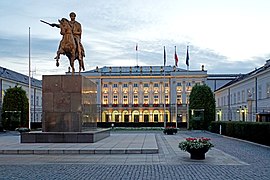 The Presidential Palace, seat of the Polish president