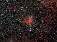 光学画像と赤外線画像を組み合わせたHR 5171の複合画像 （ESO / DSS2）