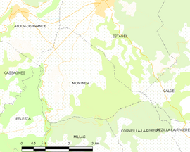 Mapa obce Montner
