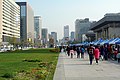 Sejong-ro avenue, fair on the pedestrian strech