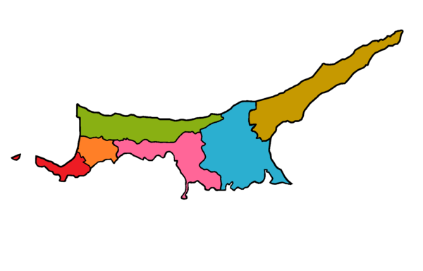 Prazen zemljevid okrožja Severnega Cipra