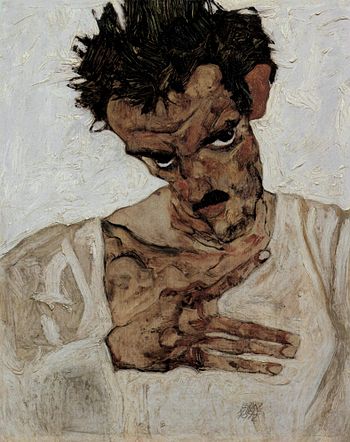 Memportreto de aŭstra pentristo Egon Schiele (1912)