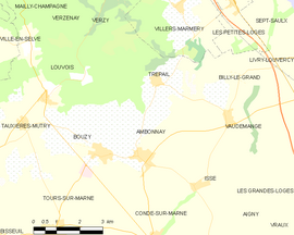 Mapa obce Ambonnay