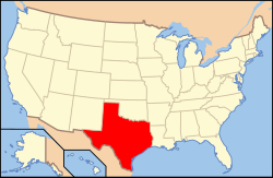 Locatie van Texas