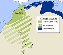 Extent of the Saadi Sultanate at the beginning of the 17th century