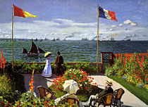 Monets Terras in Sainte-Adresse (1867), met voor die tijd bijzondere aandacht voor kleuraccenten.