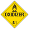 A diagonal placard with warning corrosive