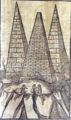 Les pyramides de Gizeh (gravure de 1544)