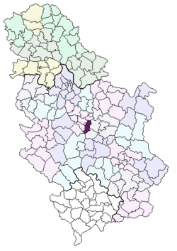 Locatie van de gemeente Pivara in Servië