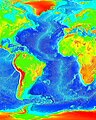 Image 109False color map of ocean depth in the Atlantic basin (from Atlantic Ocean)