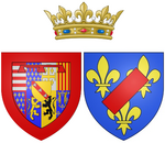 Description de l'image Coat of arms of Catherine Henriette de Bourbon, Légitimee de France as Duchess of Elbeuf.png.