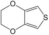 Structuurformule van 3,4-ethyleendioxythiofeen