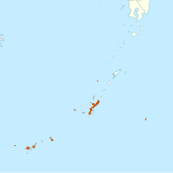 Vị trí tỉnh Okinawa trong khu vực quần đảo Nansei.