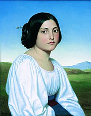 Portret van een Italiaanse jonge vrouw (1842) door Joseph Anton Settegast