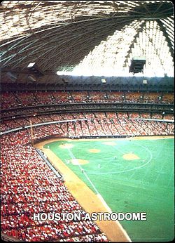 The Astrodome during a baseball game in 1987.