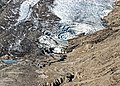Trichter in der Gletscherzunge, Oktober 2021
