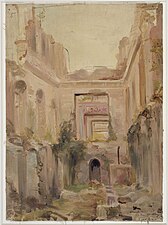 Edmond Allouard - Ruines du château de Saint-Cloud, le vestibule - Musée Carnavalet.